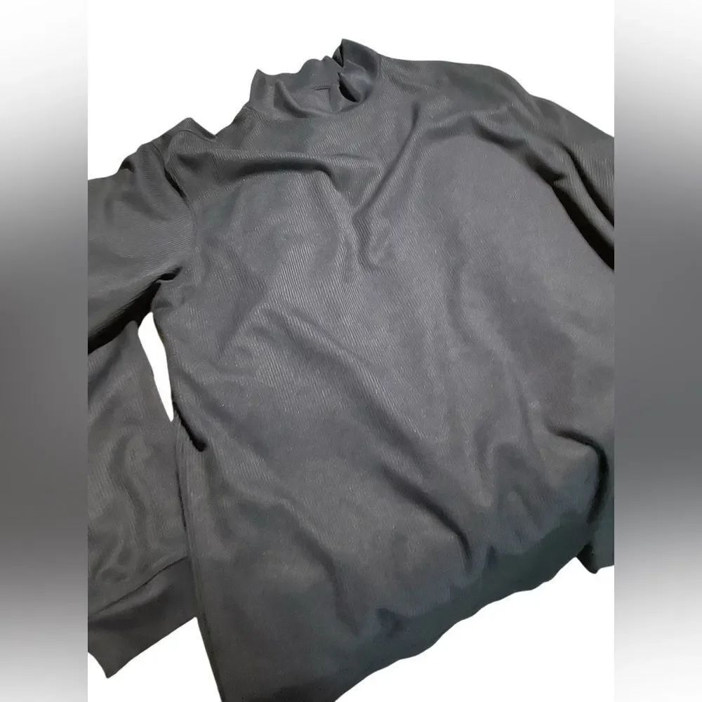 Claiborne Performance black Ribbed Long Sleeve mock turtle neck size large